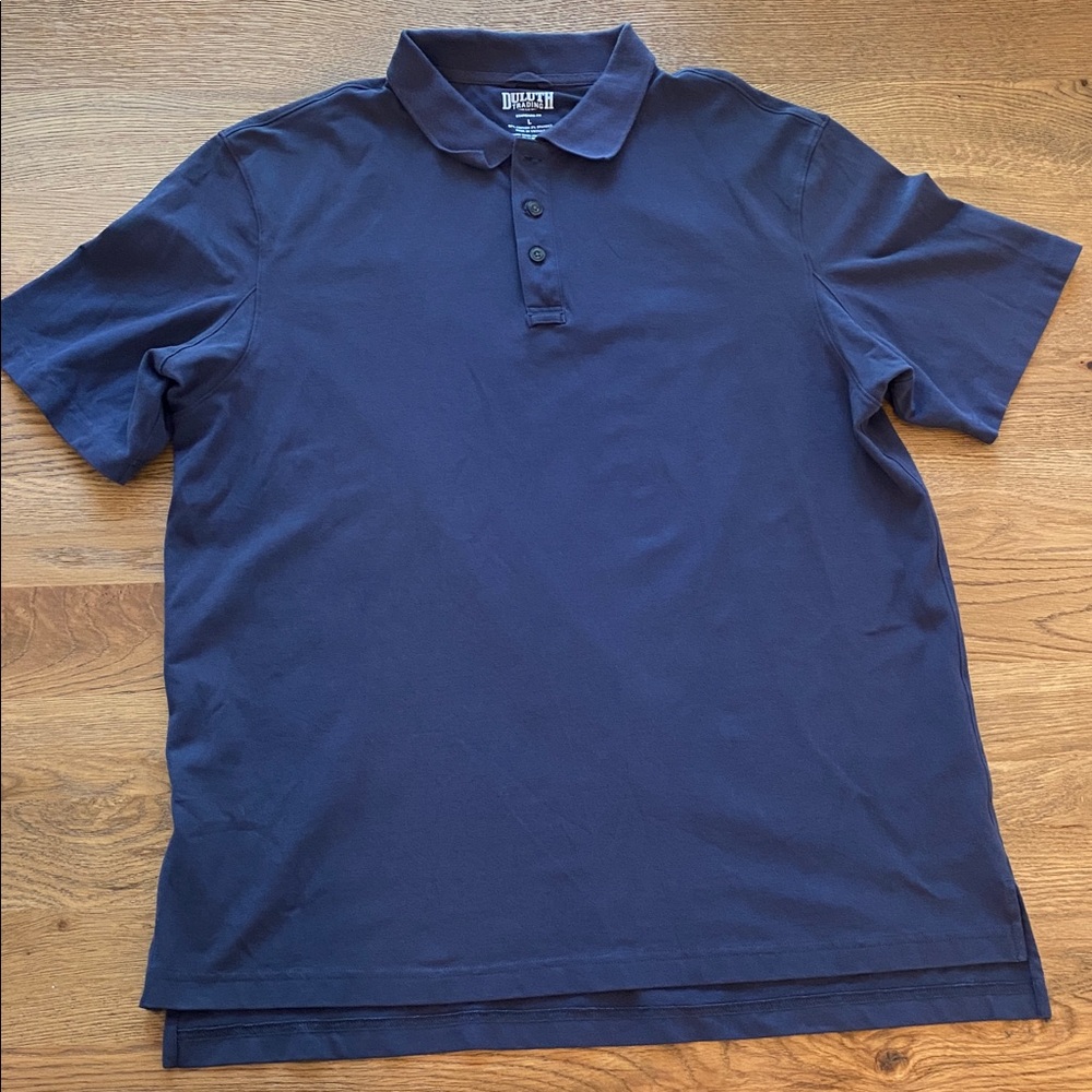 Duluth Trading Co Blue Casual Polo Large